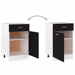 vidaXL Kitchen Cabinet Black Engineered Wood Kitchen Storage Shelf Organiser - Additional view 7