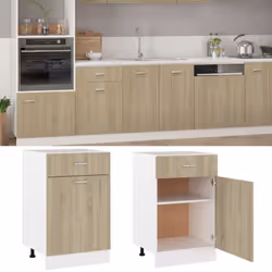 vidaXL Kitchen Cabinet Sonoma Oak Engineered Wood Kitchen Storage Organiser