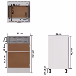 vidaXL Kitchen Cabinet Concrete Grey Engineered Wood Kitchen Storage Organiser - Additional view 10