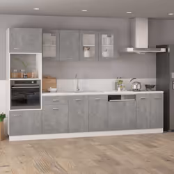 vidaXL Kitchen Cabinet Concrete Grey Engineered Wood Kitchen Storage Organiser - Additional view 4