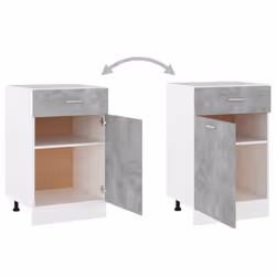vidaXL Kitchen Cabinet Concrete Grey Engineered Wood Kitchen Storage Organiser - Additional view 7