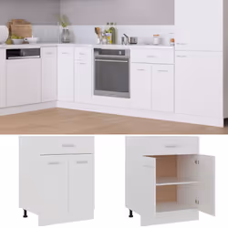 vidaXL Kitchen Cabinet White Engineered Wood Kitchen Storage Shelf Organiser