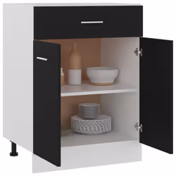 vidaXL Kitchen Cabinet Black Engineered Wood Kitchen Storage Shelf Organiser - Additional view 4