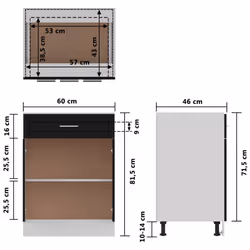 vidaXL Kitchen Cabinet Black Engineered Wood Kitchen Storage Shelf Organiser - Additional view 5
