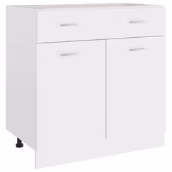 vidaXL Drawer Bottom Cabinet Storage Cabinet Sideboard White Engineered Wood