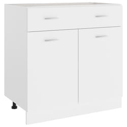 vidaXL Drawer Bottom Cabinet Storage Cabinet Sideboard White Engineered Wood