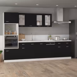 vidaXL Drawer Bottom Cabinet Storage Cabinet Sideboard Black Engineered Wood - Additional view 4