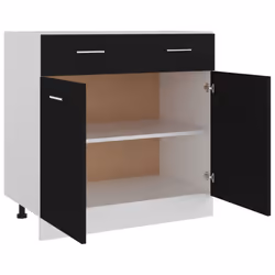 vidaXL Drawer Bottom Cabinet Storage Cabinet Sideboard Black Engineered Wood - Additional view 6