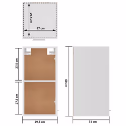 vidaXL Kitchen Cabinet White Engineered Wood Kitchen Storage Shelf Organiser - Additional view 6