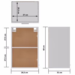 vidaXL Kitchen Cabinet White Engineered Wood Kitchen Storage Shelf Organiser - Additional view 4