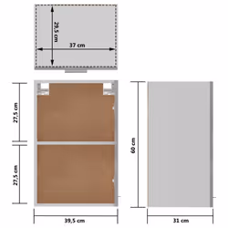 vidaXL Kitchen Cabinet Concrete Grey Engineered Wood Kitchen Storage Organiser - Additional view 4