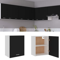 vidaXL Kitchen Cabinet Black Engineered Wood Kitchen Storage Shelf Organiser