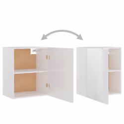 vidaXL Kitchen Cabinet High Gloss White Engineered Wood Home Storage Organiser - Additional view 4
