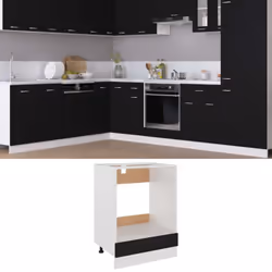 vidaXL Kitchen Cabinet Black Engineered Wood Kitchen Storage Shelf Organiser