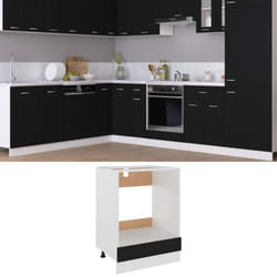 vidaXL Kitchen Cabinet Black Engineered Wood Kitchen Storage Shelf Organiser