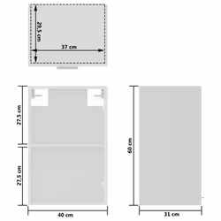 vidaXL Hanging Glass Cabinet White Engineered Wood Storage Kitchen Furniture - Additional view 7