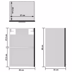 vidaXL Hanging Glass Cabinet Black Engineered Wood Storage Kitchen Furniture - Additional view 8