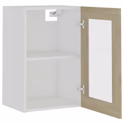 vidaXL Hanging Glass Cabinet Sonoma Oak Engineered Wood Storage Shelf Cupboard - Additional view 5