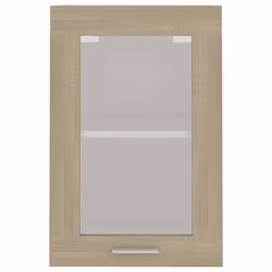 vidaXL Hanging Glass Cabinet Sonoma Oak Engineered Wood Storage Shelf Cupboard - Additional view 7