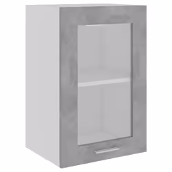 vidaXL Hanging Glass Cabinet Concrete Grey Engineered Wood Storage Cupboard