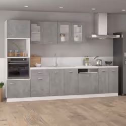 vidaXL Hanging Glass Cabinet Concrete Grey Engineered Wood Storage Cupboard