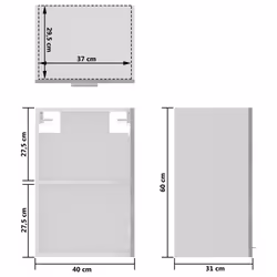 vidaXL Hanging Glass Cabinet Concrete Grey Engineered Wood Storage Cupboard - Additional view 4