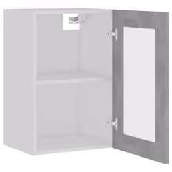 vidaXL Hanging Glass Cabinet Concrete Grey Engineered Wood Storage Cupboard - Additional view 5