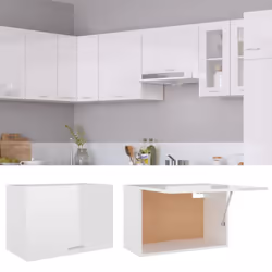 vidaXL Home Cabinet High Gloss White Engineered Wood Home Storage Organiser