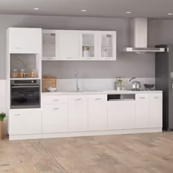 vidaXL Hanging Glass Cabinet White Engineered Wood Furniture Storage Shelf