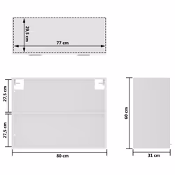 vidaXL Hanging Glass Cabinet White Engineered Wood Furniture Storage Shelf - Additional view 4