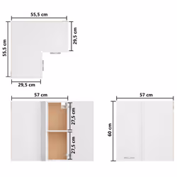 vidaXL Kitchen Cabinet White Engineered Wood Home Kitchen Storage Organiser - Additional view 4
