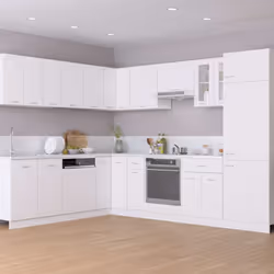 vidaXL Kitchen Cabinet White Engineered Wood Cupboard Sideboard Side Cabinet
