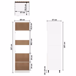 vidaXL Kitchen Cabinet White Engineered Wood Cupboard Sideboard Side Cabinet - Additional view 4