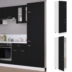 vidaXL Kitchen Cabinet Black Engineered Wood Cupboard Sideboard Side Cabinet
