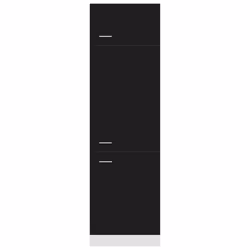 vidaXL Kitchen Cabinet Black Engineered Wood Cupboard Sideboard Side Cabinet - Additional view 5
