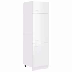 vidaXL Kitchen Cabinet High Gloss White Engineered Wood Storage Sideboard