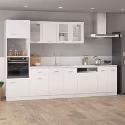 vidaXL Kitchen Cabinet White Engineered Wood Sideboard Storage Side Cabinet