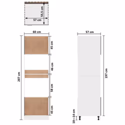 vidaXL Kitchen Cabinet White Engineered Wood Sideboard Storage Side Cabinet - Additional view 4