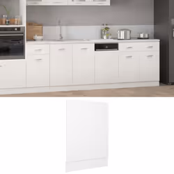 vidaXL Front Dishwasher Panel White Engineered Wood Cabinet Part Protector