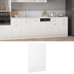 vidaXL Front Dishwasher Panel White Engineered Wood Cabinet Part Protector