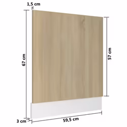 vidaXL Front Dishwasher Panel Sonoma Oak Engineered Wood Home Protector Panel - Additional view 4