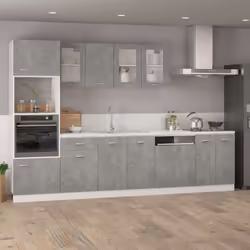 vidaXL Front Dishwasher Panel Concrete Grey Engineered Wood Protector Panel