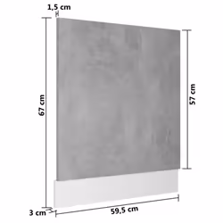 vidaXL Front Dishwasher Panel Concrete Grey Engineered Wood Protector Panel - Additional view 6