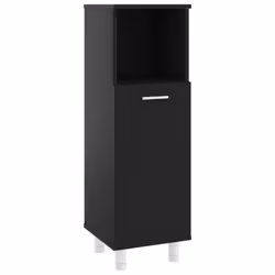 vidaXL Bathroom Cabinet Black Engineered Wood Washroom Cupboard Under Basin