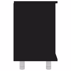 vidaXL Bathroom Cabinet Black Engineered Wood Home Cupboard Rack Storage Unit - Additional view 5