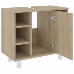 vidaXL Bathroom Cabinet Sonoma Oak Engineered Wood Home Cupboard Storage Unit