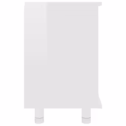 vidaXL Bathroom Cabinet High Gloss White Engineered Wood Home Storage Cupboard - Additional view 5
