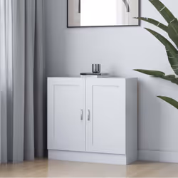 vidaXL Book Cabinet White Engineered Wood Bookshelf Bookcase Storage Sideboard