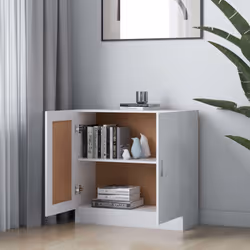 vidaXL Book Cabinet White Engineered Wood Bookshelf Bookcase Storage Sideboard