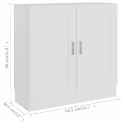 vidaXL Book Cabinet White Engineered Wood Bookshelf Bookcase Storage Sideboard - Additional view 4